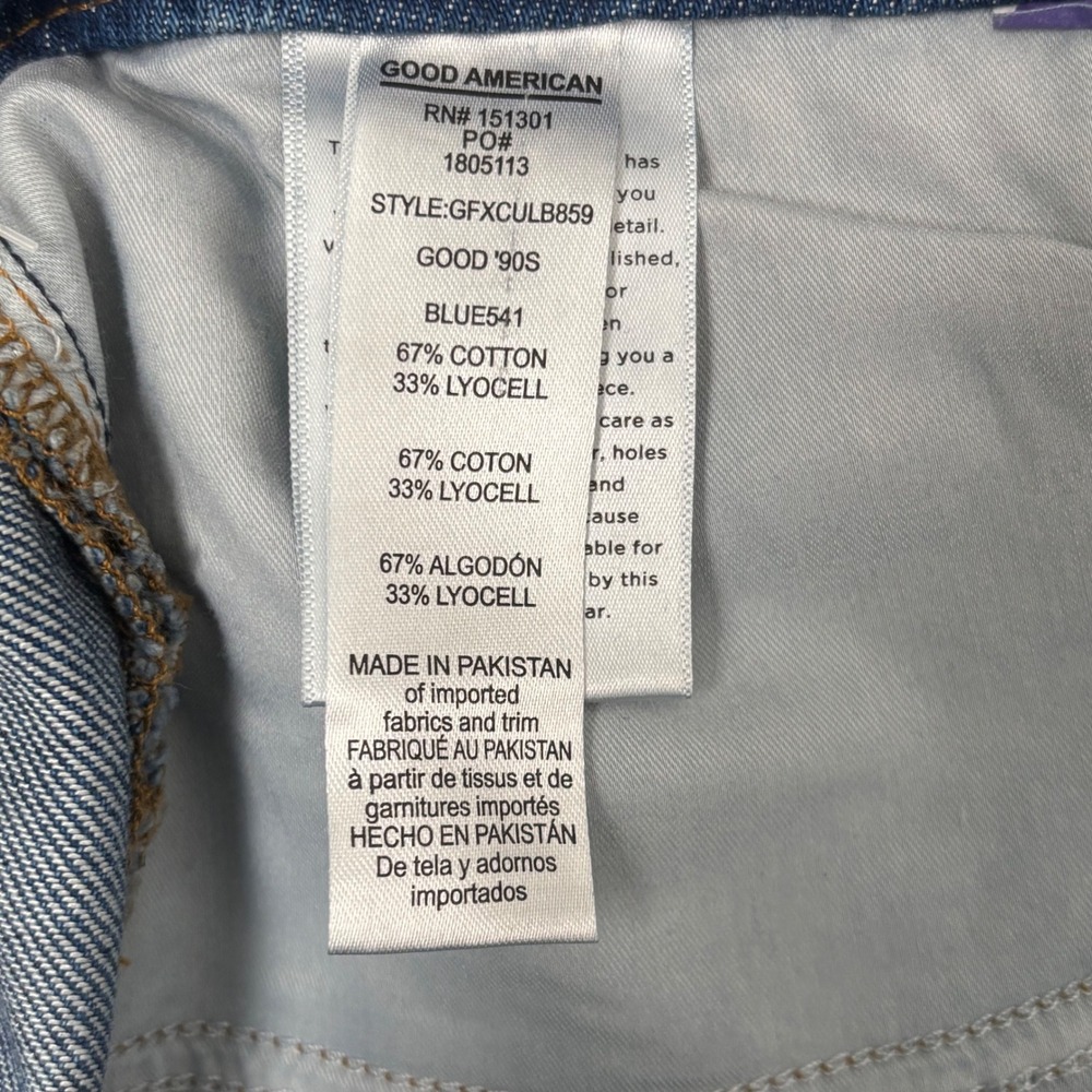 Good American Good 90's Mid Rise Baggy Jeans Blue Wash Size 8/29‎ - Picture 7 of 7